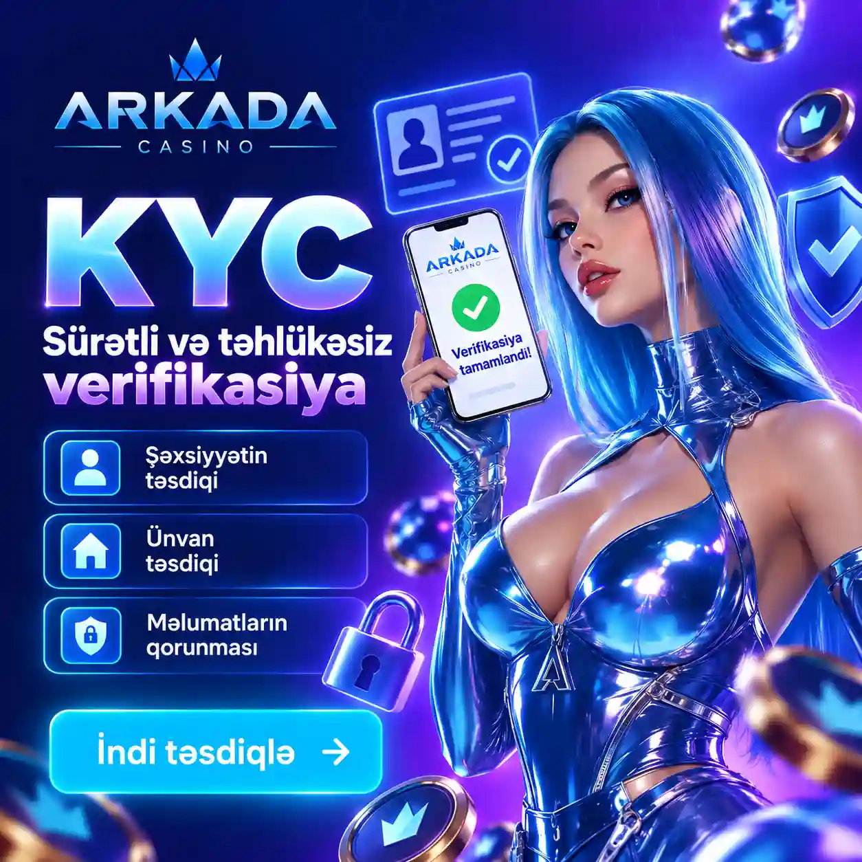 ARKADA Casino KYC verifikasiyası və şəxsiyyətin təsdiqi